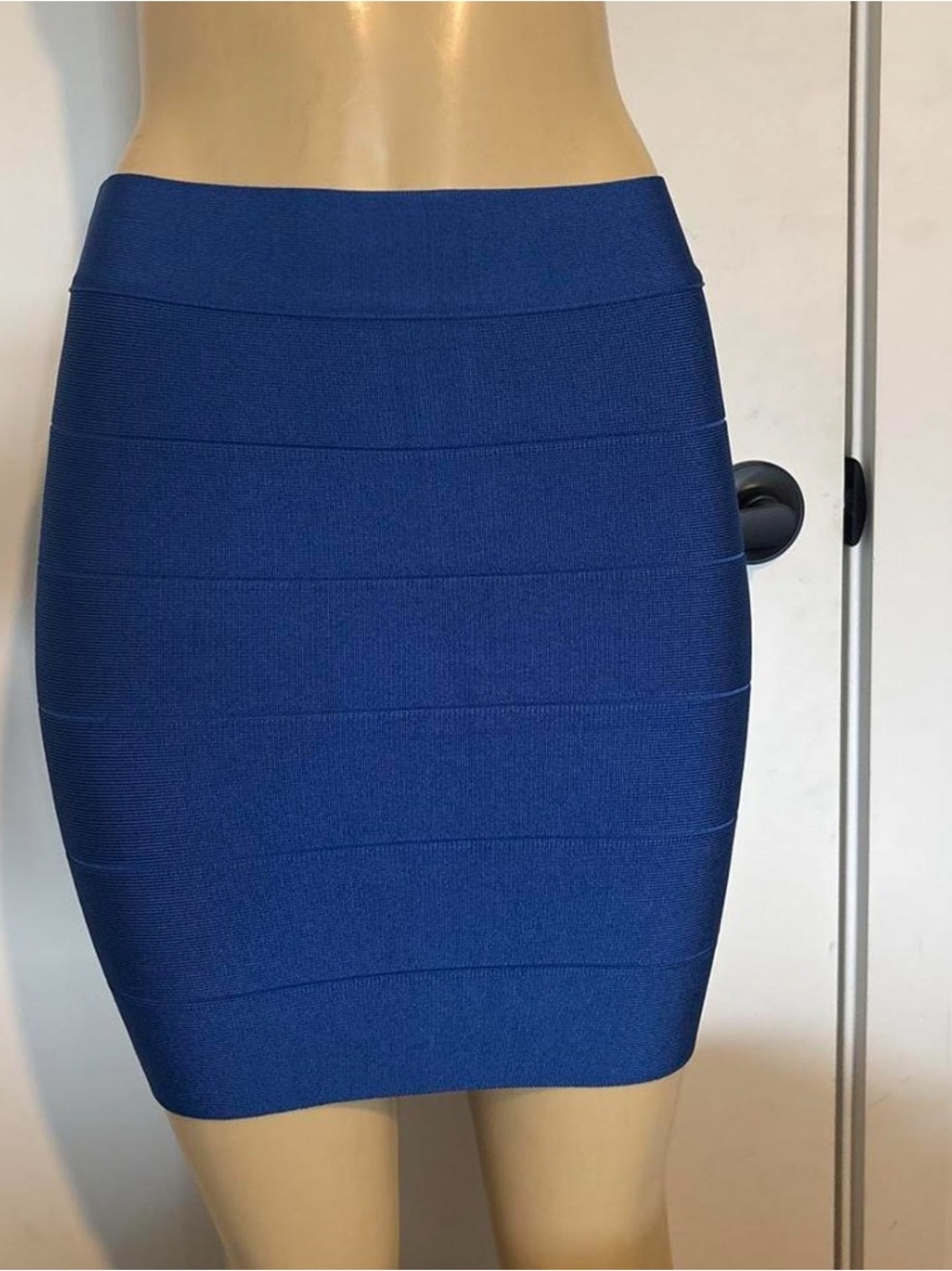 Bebe Bodycon Bandage Mini Skirt - Blue